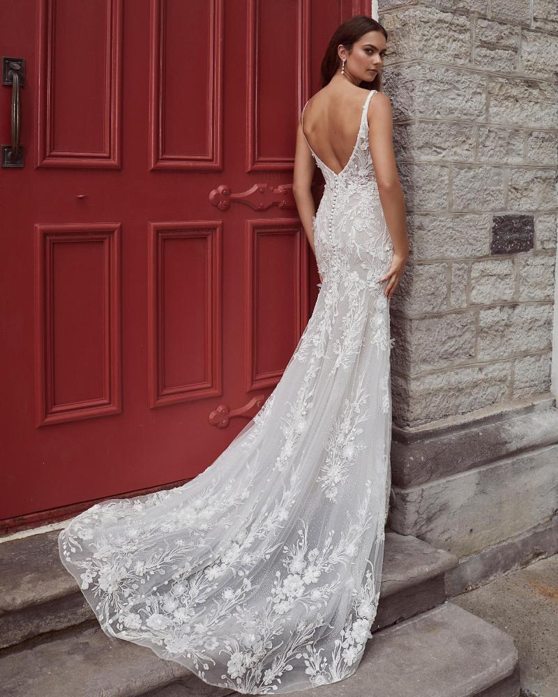 124127 lace mermaid wedding dress with shoulder cape and tank straps5